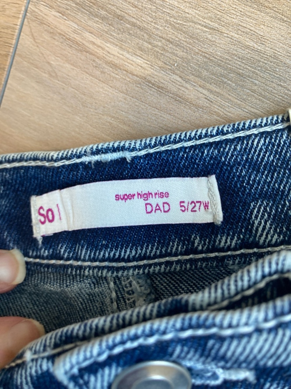 SO Dad jean super high rise jean distressed boho retro patches size 5 / 27 - Picture 10 of 17